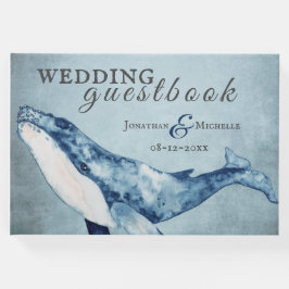 Waterverf Humpback Whale Nautical Beach Wedding Gastenboek