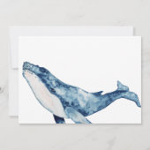 Waterverf Humpback Whale Nautical Beach Wedding Kaart (Achterkant)