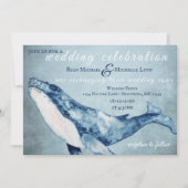 Waterverf Humpback Whale Nautical Beach Wedding Kaart (Voorkant)