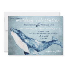 Waterverf Humpback Whale Nautical Beach Wedding