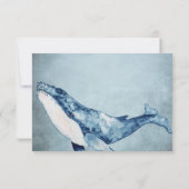 Waterverf Humpback Whale Nautical Beach Wedding RSVP Kaartje (Achterkant)