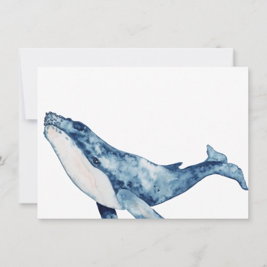 Waterverf Humpback Whale Nautical Beach Wedding Save The Date (Achterkant)
