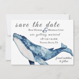 Waterverf Humpback Whale Nautical Beach Wedding Save The Date