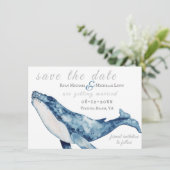 Waterverf Humpback Whale Nautical Beach Wedding Save The Date (Staand voorkant)