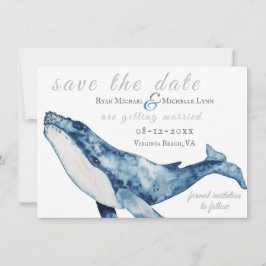 Waterverf Humpback Whale Nautical Beach Wedding Save The Date