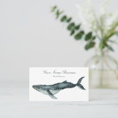 Waterverf Humpback Whale Ocean Beach Visitekaartje (Staand voorkant)