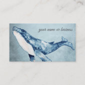 Waterverf Humpback Whale Ocean Beach Visitekaartje (Voorkant)