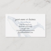 Waterverf Humpback Whale op White Bkg Beach Visitekaartje (Achterkant)