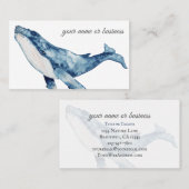 Waterverf Humpback Whale op White Bkg Beach Visitekaartje (Voorkant / Achterkant)