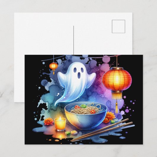 Waterverf Hungry Ghost Festival Briefkaart (Voorkant / Achterkant)