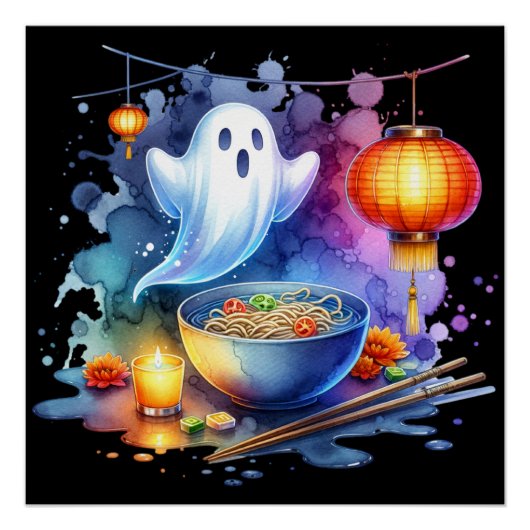 Waterverf Hungry Ghost Festival Perfect Poster (Voorkant)