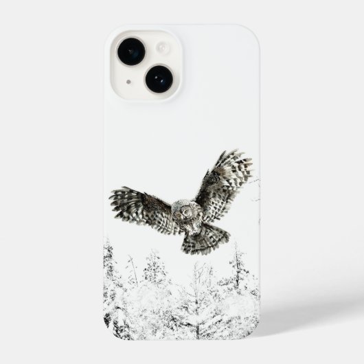 Waterverf Hunting Owl Bird Wildife Natuur Art iPhone Hoesje (Achterkant)