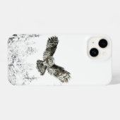 Waterverf Hunting Owl Bird Wildife Natuur Art iPhone Hoesje (Achterkant horizontaal)