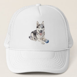Waterverf Husky Dog Trucker Pet