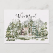 Waterverf hut in het groene dennenbos dat we verhu briefkaart (Voorkant)