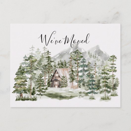 Waterverf hut in het groene dennenbos dat we verhu briefkaart (Voorkant)