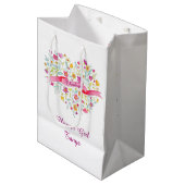 Waterverf huwelijksbloem medium cadeauzakje (Voorkant Gekanteld)