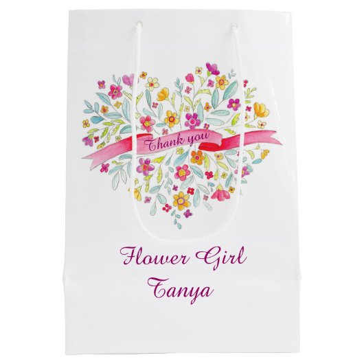 Waterverf huwelijksbloem medium cadeauzakje (Achterkant)