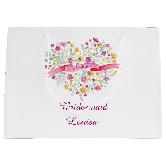 Waterverf huwelijksbruidsschat large cadeautasje (Voorkant)