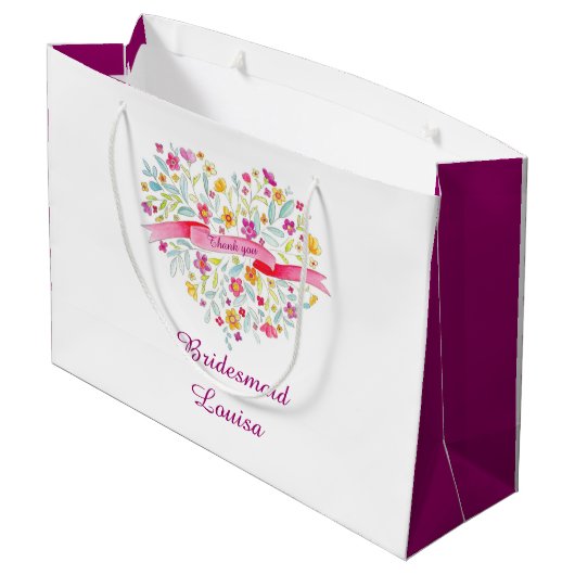 Waterverf huwelijksbruidsschat large cadeautasje (Achterkant Gekanteld)