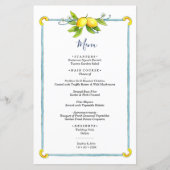 Waterverf huwelijksmenu Lemon citrus (Voorkant)