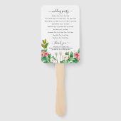 Waterverf Huwelijksprogramma met Wilde Bloemen en Handwaaier (Achterkant)