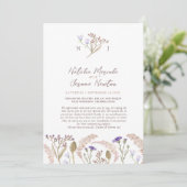 Waterverf huwelijksprogramma met wilde bloemen en  programmakaart (Staand voorkant)