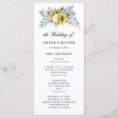 waterverf - huwelijksprogramma zonnebloem - eucaly programmakaart (Voorkant)