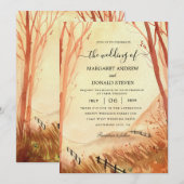 waterverf huwelijksuitnodiging kaart (Voorkant / Achterkant)