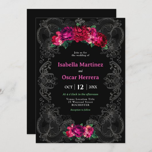 Waterverf huwelijksuitnodiging kaart (Voorkant / Achterkant)