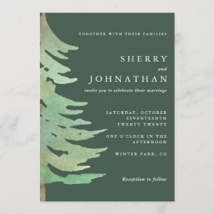 Waterverf huwelijksuitnodiging kaart