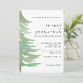 Waterverf huwelijksuitnodiging kaart (Staand voorkant)