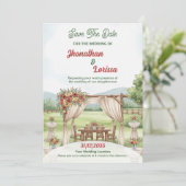 Waterverf huwelijksuitnodiging Kaart Floral Stage (Staand voorkant)