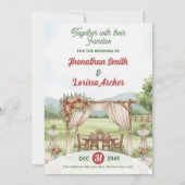 Waterverf huwelijksuitnodiging Kaart Floral Stage (Achterkant)