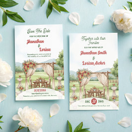 Waterverf huwelijksuitnodiging Kaart Floral Stage