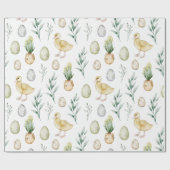 Waterverf Hyacinth Chicken Eggs  Pasen Cadeaupapier (Vlak)