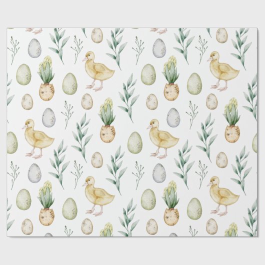 Waterverf Hyacinth Chicken Eggs  Pasen Cadeaupapier (Vlak)