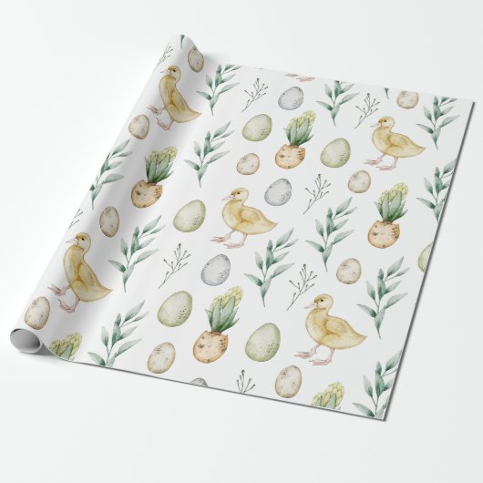 Waterverf Hyacinth Chicken Eggs  Pasen Cadeaupapier (Uitgerold)