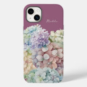 Waterverf Hydrangea Antiek Fuchsia gepersonaliseer Case-Mate iPhone Case (Achterkant)