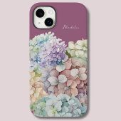 Waterverf Hydrangea Antiek Fuchsia gepersonaliseer Case-Mate iPhone Case
