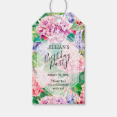 Waterverf Hydrangea Bloem Bruidsdouche Cadeaulabel (Voorkant)