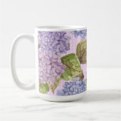 Waterverf Hydrangea Bloemen Custom Naam Roze Mok (Links)