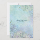 Waterverf Hydrangea Bloemenbruiloft Kaart (Achterkant)