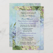 Waterverf Hydrangea Bloemenbruiloft Kaart (Voorkant / Achterkant)