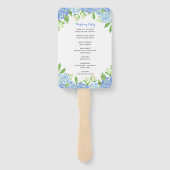 Waterverf Hydrangea Blue Floral Ceremony Handwaaier (Achterkant)