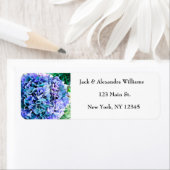 Waterverf Hydrangea Blue Floral retouradres Etiket (Insitu)