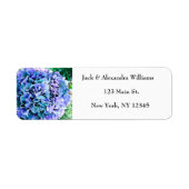 Waterverf Hydrangea Blue Floral retouradres Etiket (Voorkant)