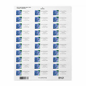 Waterverf Hydrangea Blue Floral retouradres Etiket (Full Sheet)