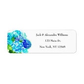 Waterverf Hydrangea Blue Floral retouradres Etiket (Voorkant)