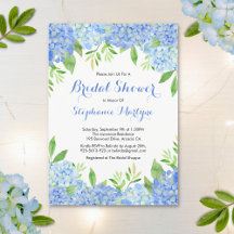 Waterverf Hydrangea Blue Floral Vrijgezellenfeest
